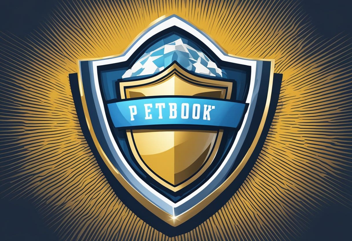 A sportsbook logo surrounded by a shield, symbolizing responsible gaming and player protection in New Jersey online sports betting